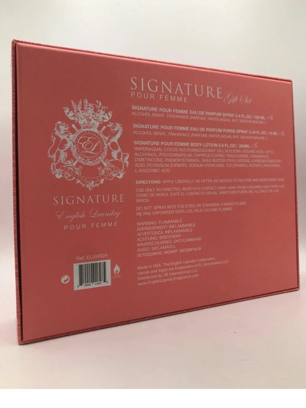 English Laundry Signature Women 3pc Set EDP Spray 3.4 oz & Body Lotion w/Mini